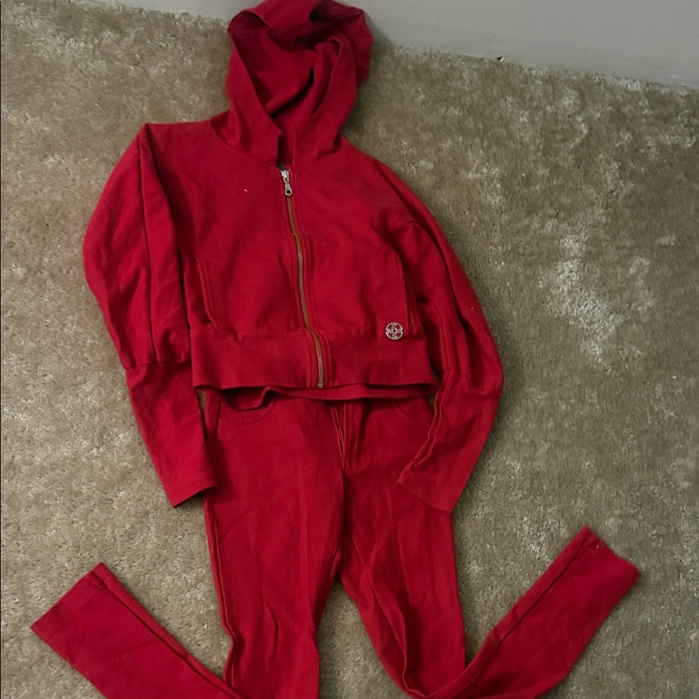 Red Hoodie and Pants Set